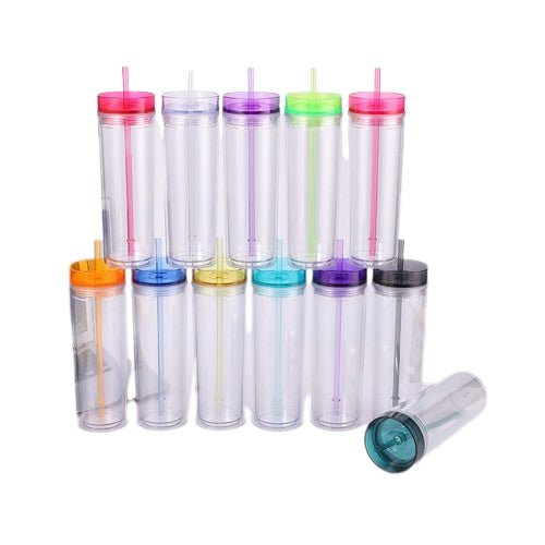 16 Oz Double Wall Acrylic Tumbler W/lid - Yorkn Inc✅