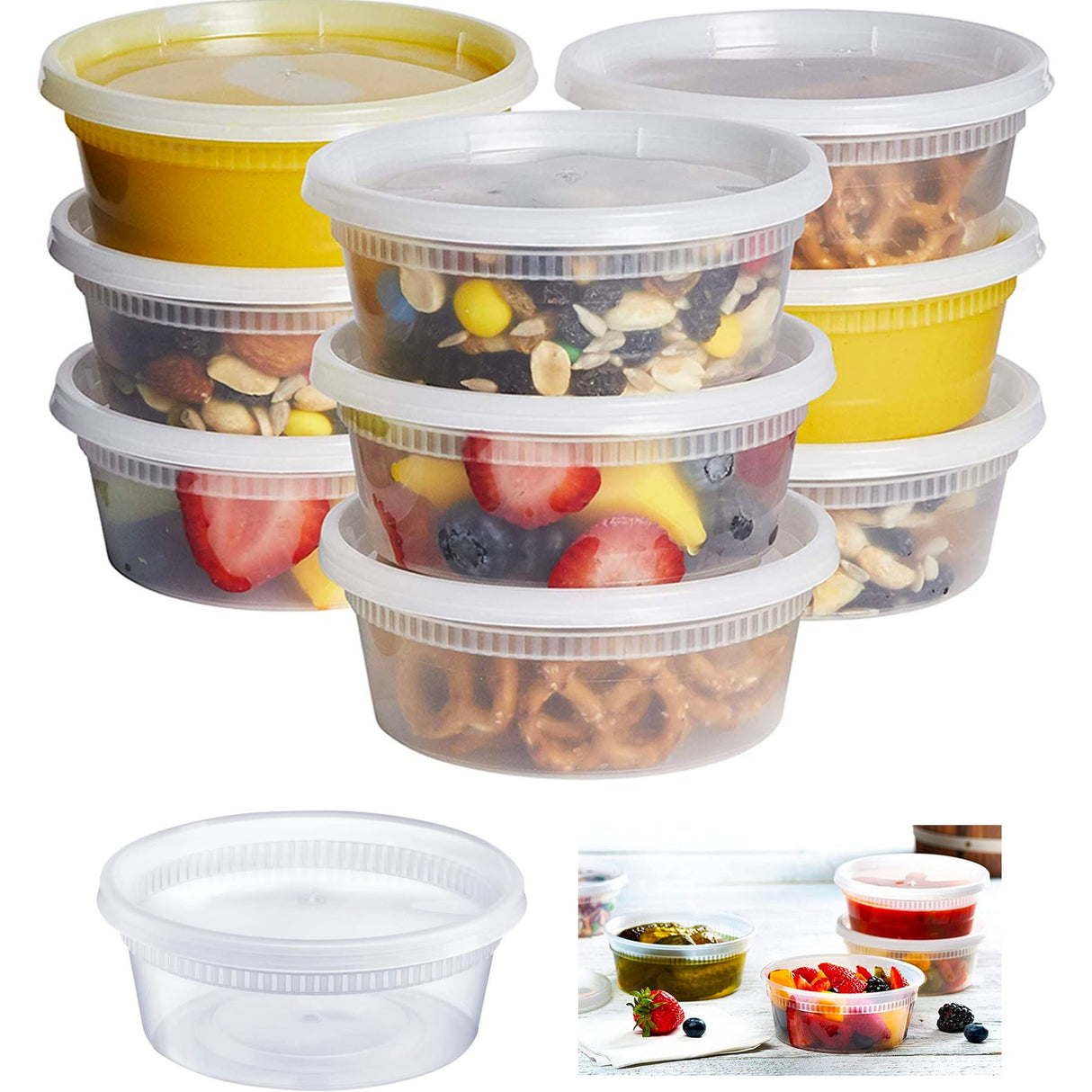 8 Oz Plastic Deli Food Storage Containers - Yorkn Inc✅