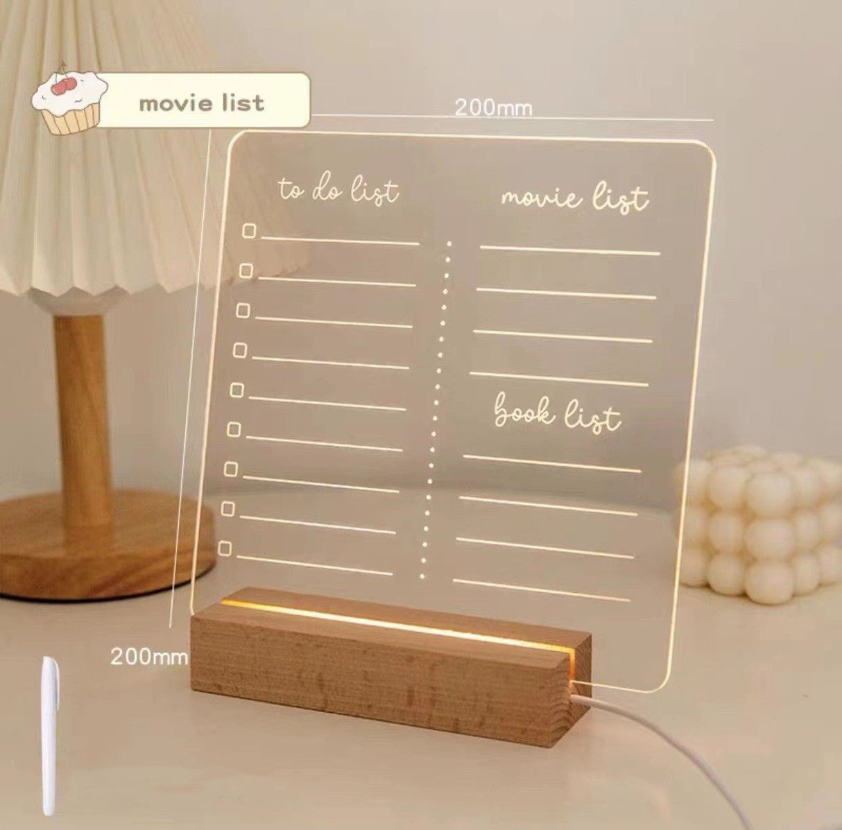 Acrylic Message Board With Light - Yorkn Inc✅