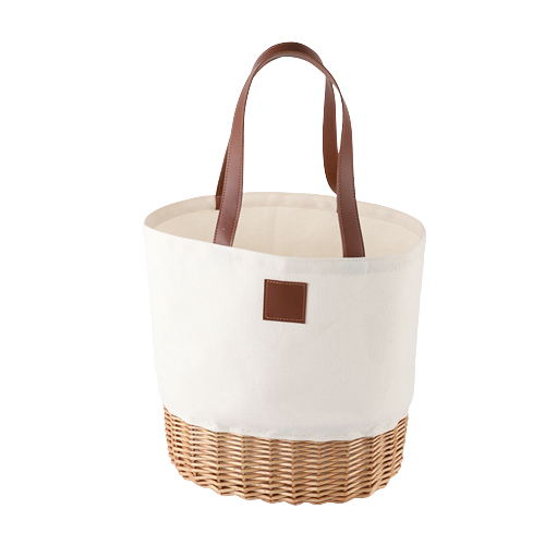 Canvas And Willow Basket Tote - By Boat - Yorkn Inc✅
