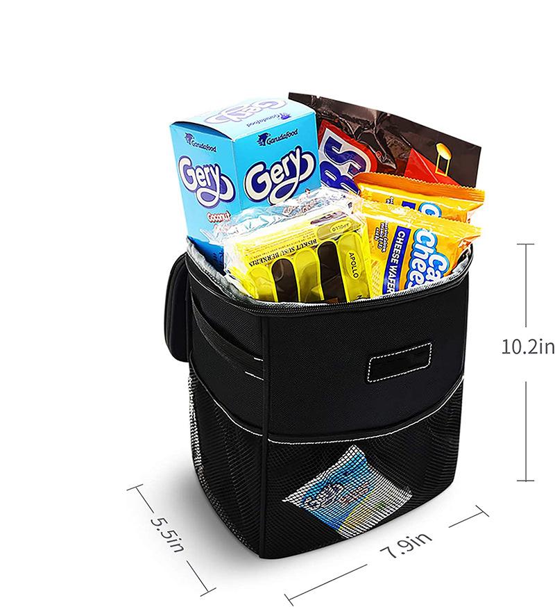Car Trash Can With Lid And Storage Pocket - Yorkn Inc✅