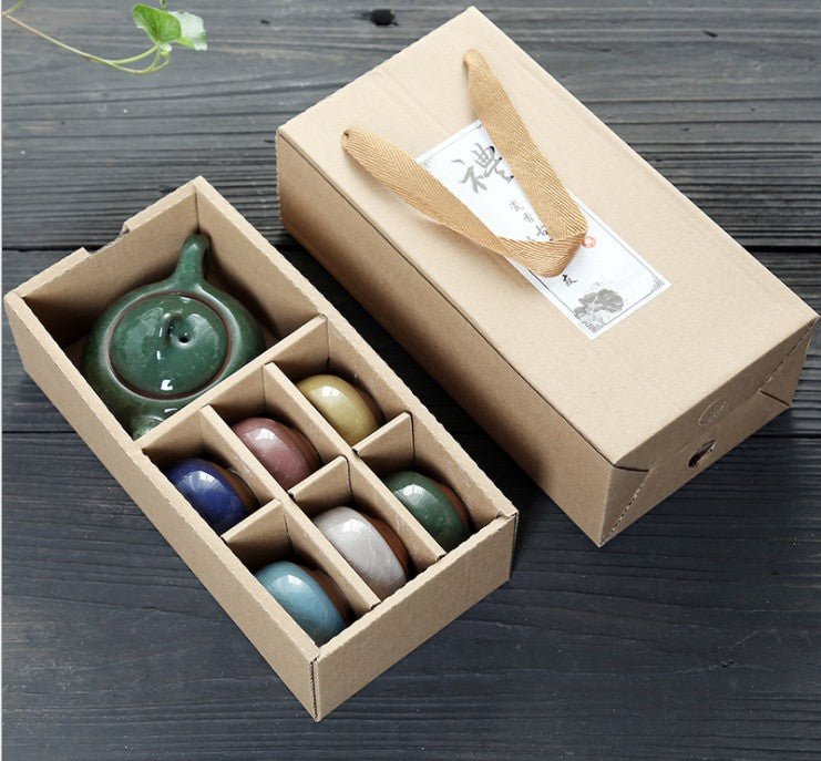 Ceramic Colorful Ice Crack Glaze Tea Set - Yorkn Inc✅