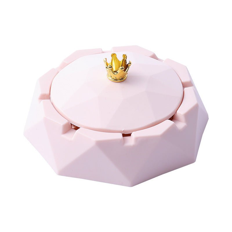 Crown Stainless Steel Ashtray With Lid - Yorkn Inc✅