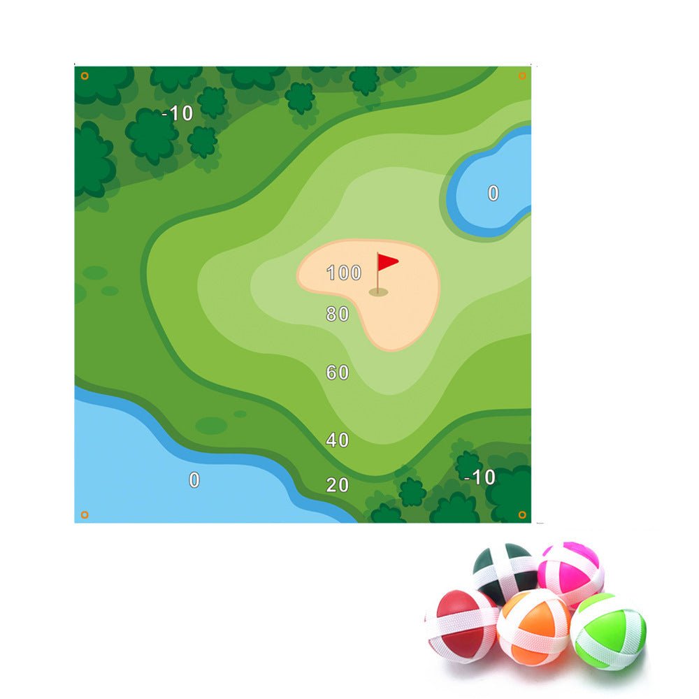 Full Size Printed Mat 5 Self Adhesive Sticky Balls Game Set With Hanging Cord - Yorkn Inc✅