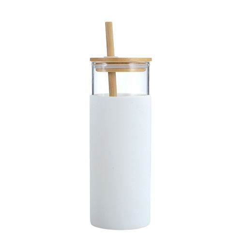 Glass Tumbler With Wooden Lid And Straw - Yorkn Inc✅