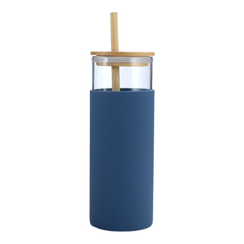 Glass Tumbler With Wooden Lid And Straw - Yorkn Inc✅