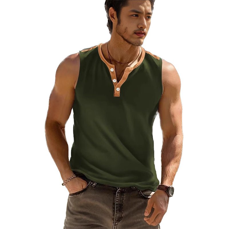 Henley Sleeveless Tank Top - Yorkn Inc✅