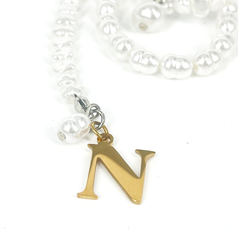 Letter N Pearl Safety Pin Brooch - Yorkn Inc✅