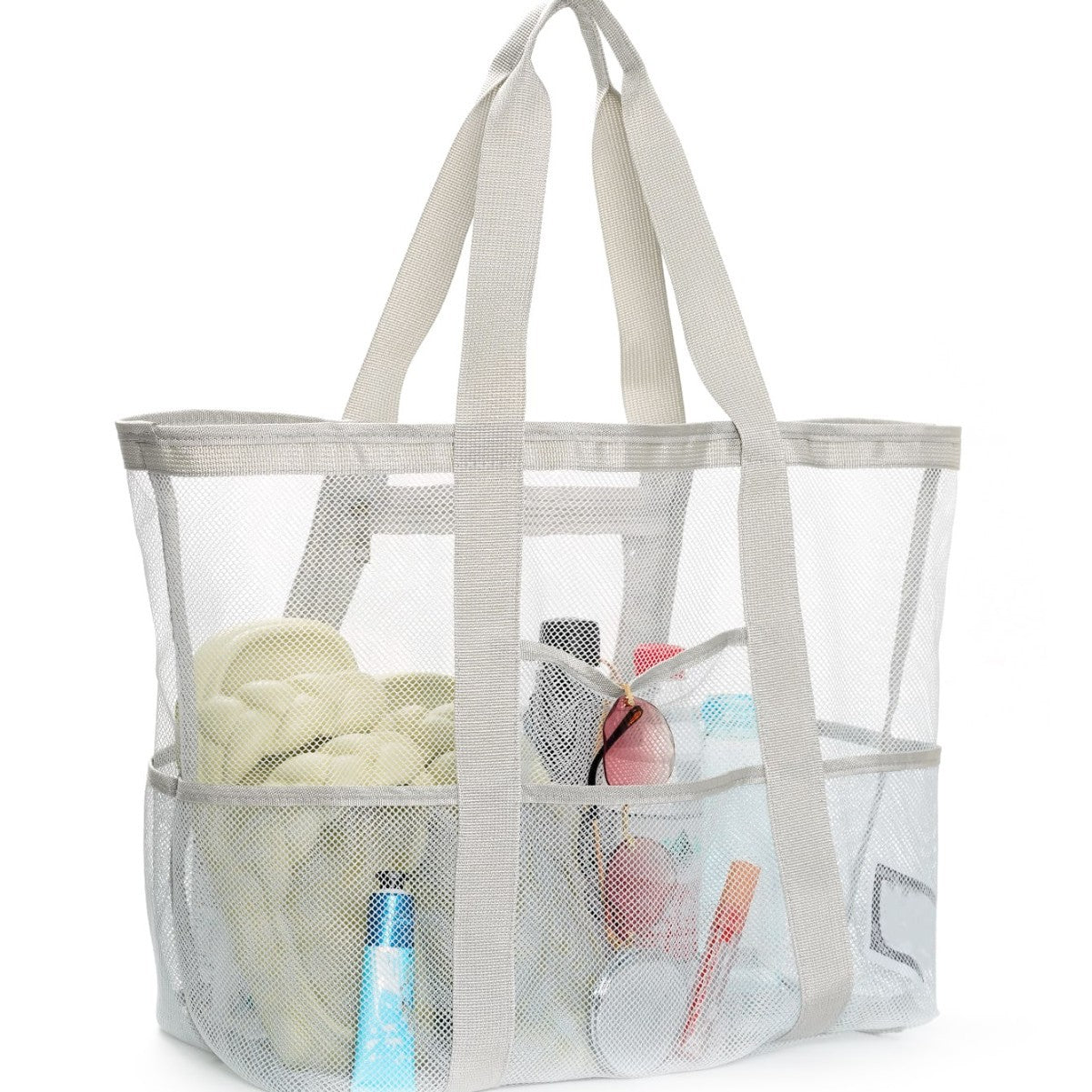 Multi Pocket Mesh Beach Bag - Yorkn Inc✅