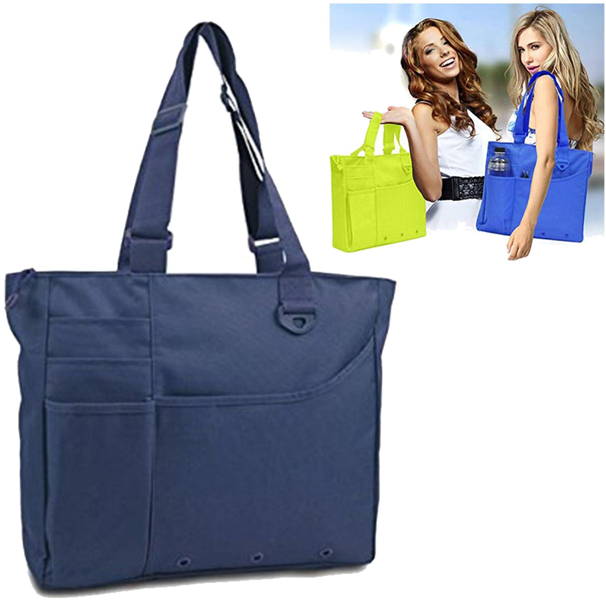 Office Multi Pocket Zipper Tote Bag - By Boat - Yorkn Inc✅