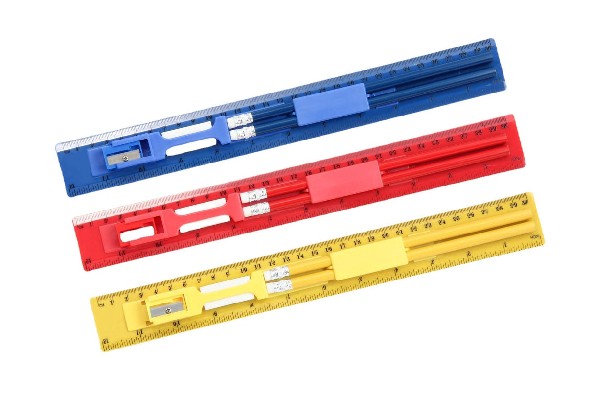 Pencil Set With Eraser Sharpener And Rule - Yorkn Inc✅
