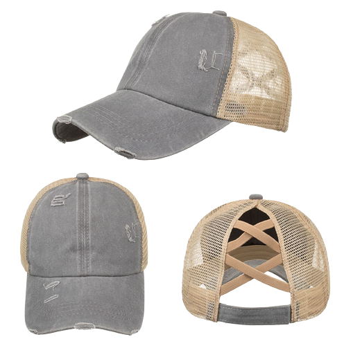 Ripped Washed Denim Mesh Cap - Yorkn Inc✅