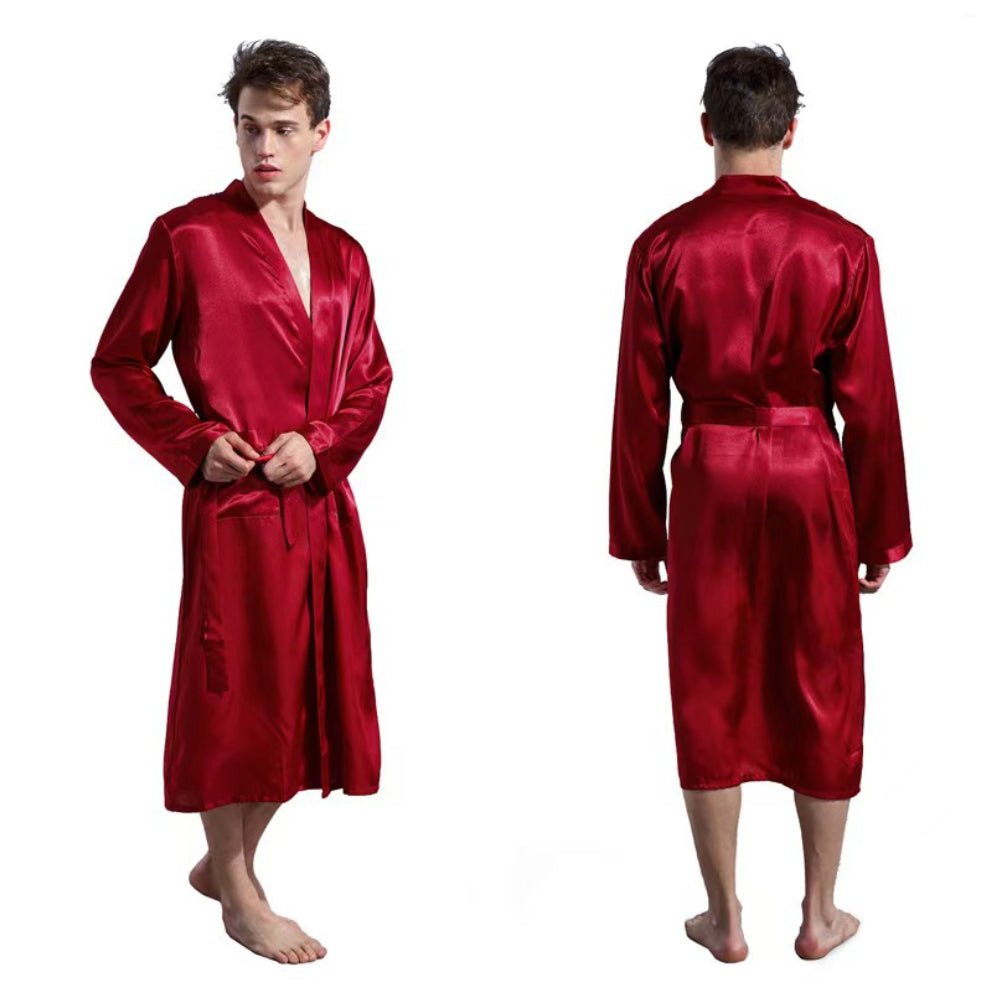Satin Open Front Cardigan Bath Robe - Yorkn Inc✅