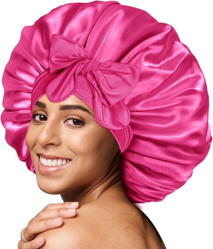 Silk Sleep Bonet In Magenta - Yorkn Inc✅