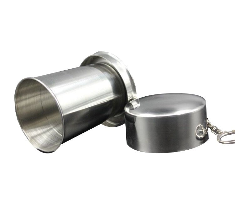 Stainless Steel Travel Folding Collapsible Cup - 140 Ml - Yorkn Inc✅