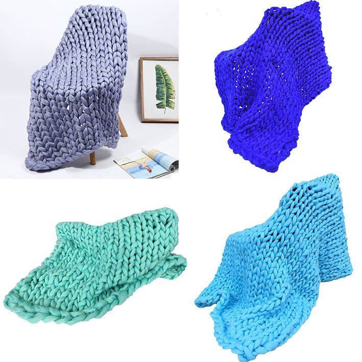 Thick Hand Knitting Yarn Blanket - Yorkn Inc✅