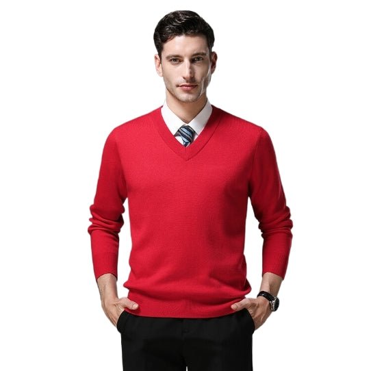 V - neck Solid Color Sweater - Yorkn Inc✅