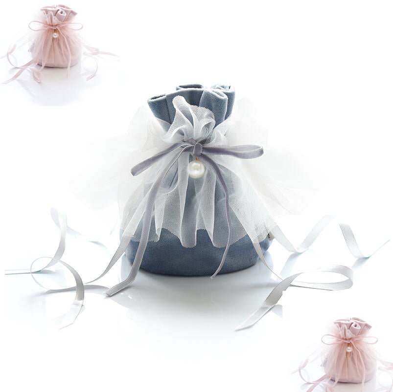 Wedding Candy Pouches With Lace And Ribbon Decorat - Yorkn Inc✅