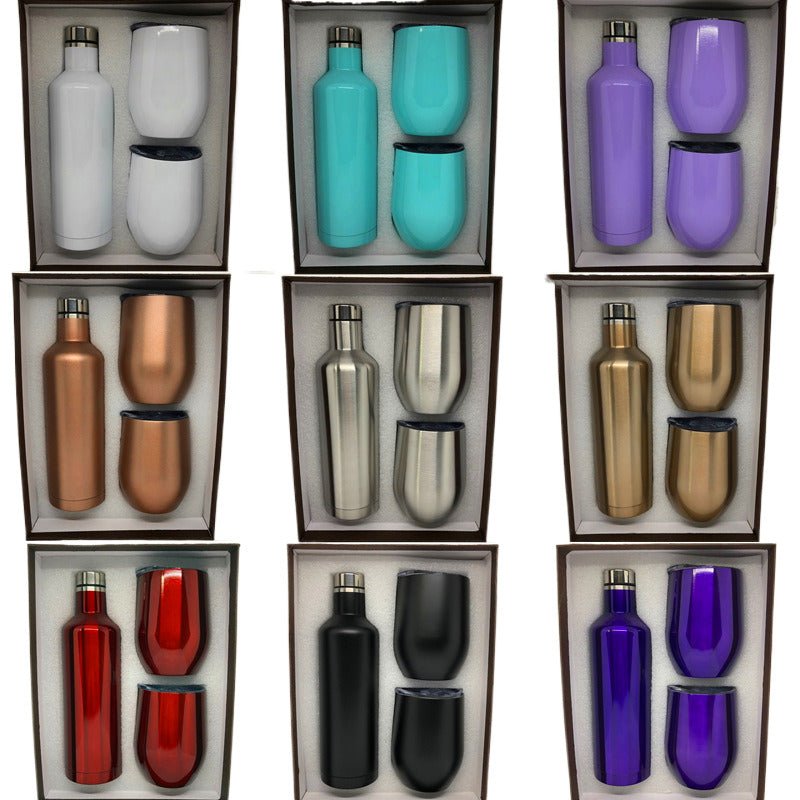 Wine Bottle & 2 Tumbler Gift Set - Yorkn Inc✅