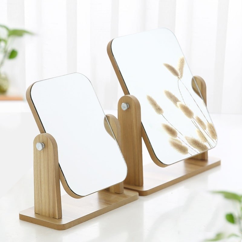 Wooden Beauty Mirror - Yorkn Inc✅