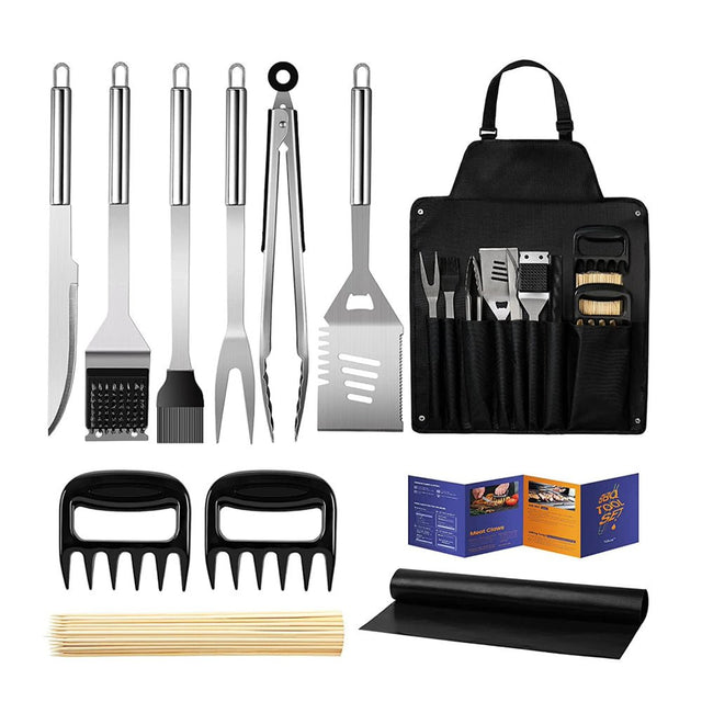 11pcs Bbq Grill Tool Set With Oxford Cloth Apron - Yorkn Inc✅