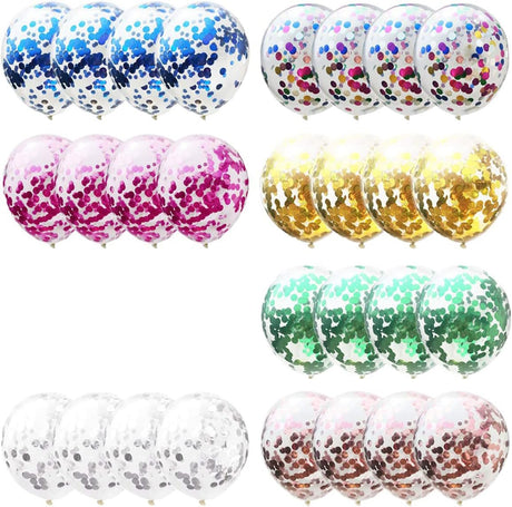 12 Inch Clear Balloons With Confetti Insi - Yorkn Inc✅