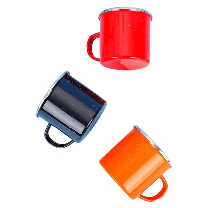 12oz Camping Enamel Mug With Full Size Sparkles Dots Outside - Yorkn Inc✅