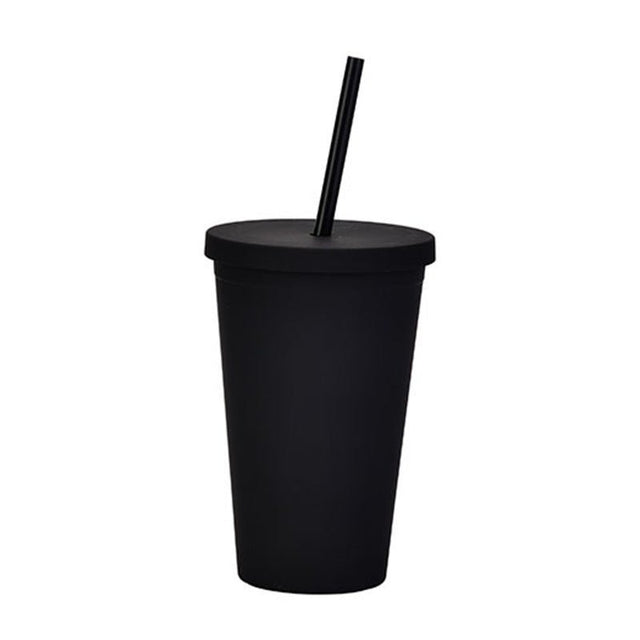 16oz Double Wall Tumbler With Lid & Straw - Yorkn Inc✅