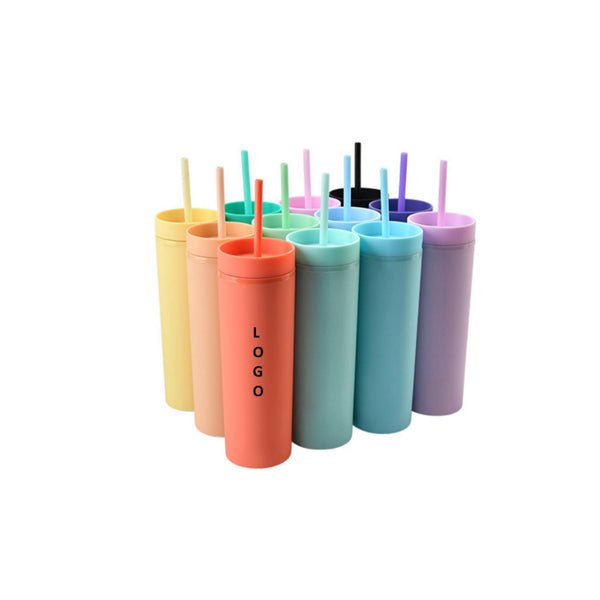16oz Double Wall Tumbler With Straw - Yorkn Inc✅