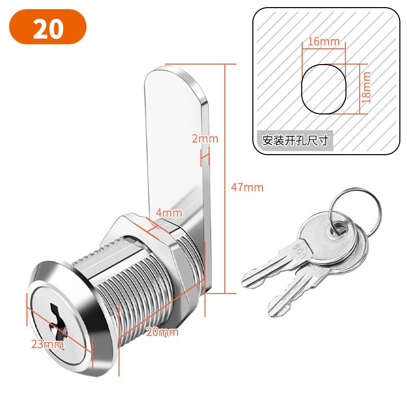 20mm Cam Lock Set - 1 Lock+2 Keys - Yorkn Inc✅