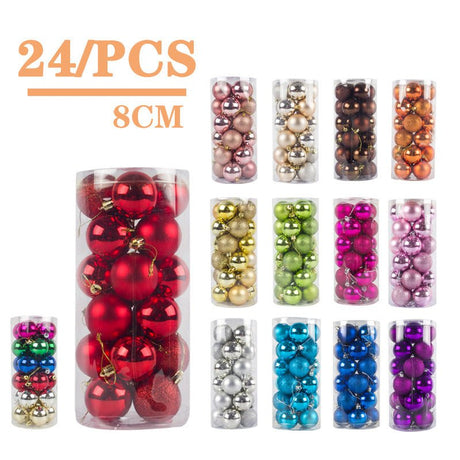 24 Pcs Christmas Ball Ornaments - By Boat - Yorkn Inc✅