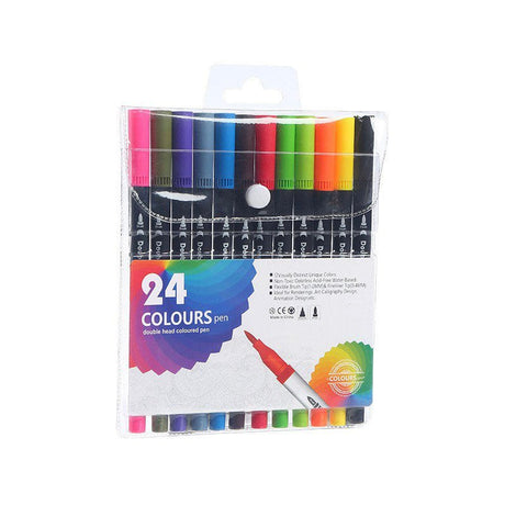 24 Washable Dual Tip Watercolor Pens - Yorkn Inc✅