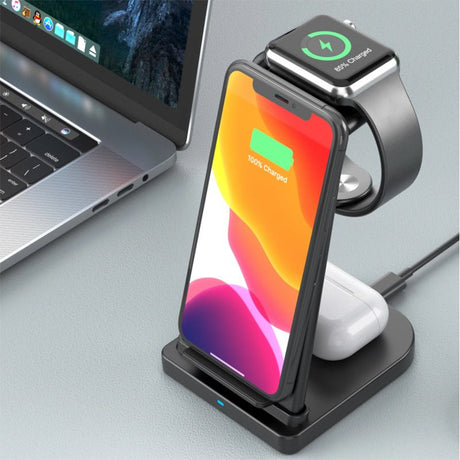 3 - in - 1 Wireless Charge 15w+wall Charger - Yorkn Inc✅