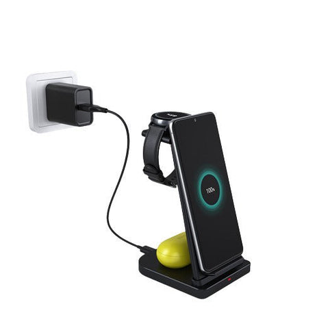 3 - in - 1 Wireless Charge 15w+wall Charger - Yorkn Inc✅