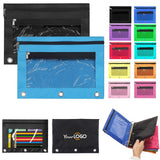 3 - ring Pen Pencil Pouch With Clear Window - Yorkn Inc✅
