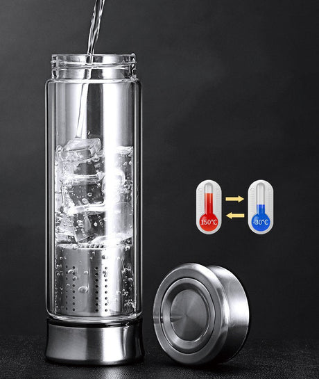 320 Ml Stainless Transparent Glass Bottle - Yorkn Inc✅