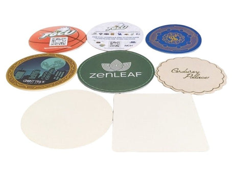 4" 40 Pt Pulp Board Coaster - Yorkn Inc✅