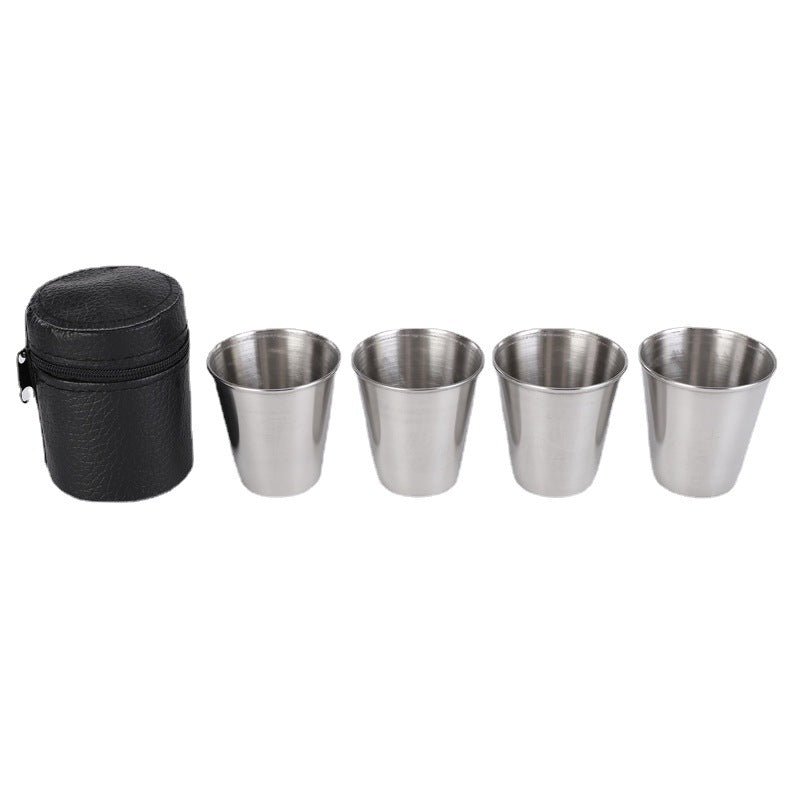 4 Shot Glasses With A Leather Case - Yorkn Inc✅