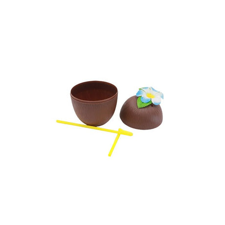 500ml Coconut Cup With Flower Straw - Yorkn Inc✅