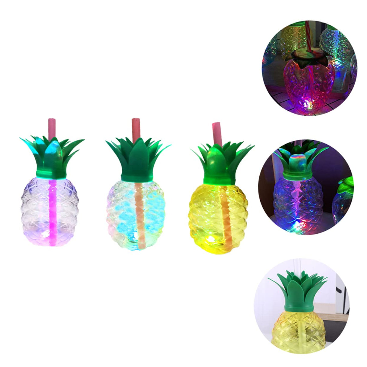 500ml Pineapple Plastic Led Drinking Cup - Yorkn Inc✅