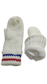 Waffle Knit Winter Beanie And Mittens Set
