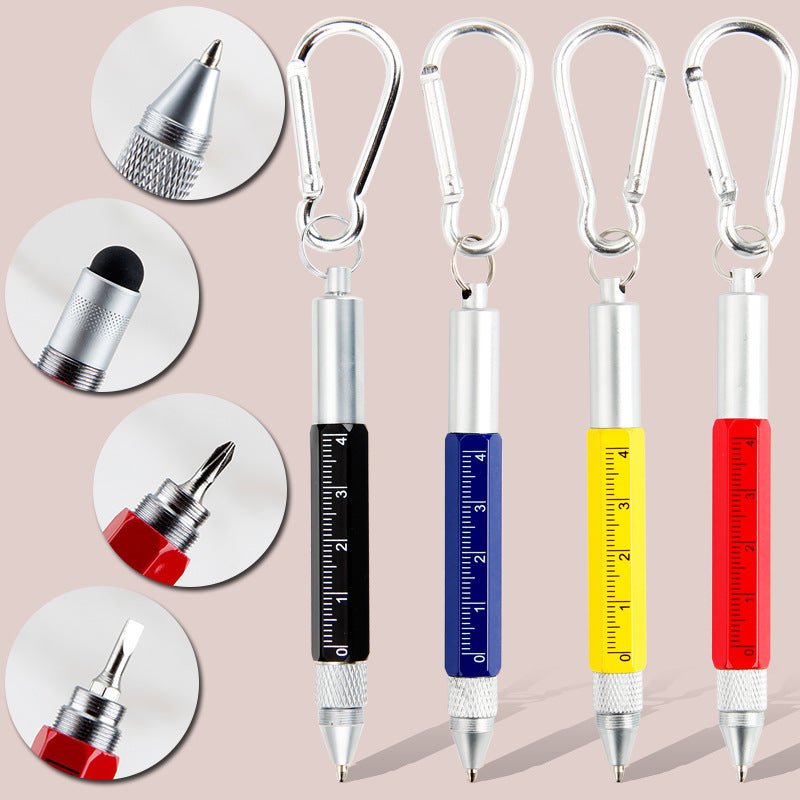 6 In 1 Metal Ballpoint Pen With Carabiner - Yorkn Inc✅