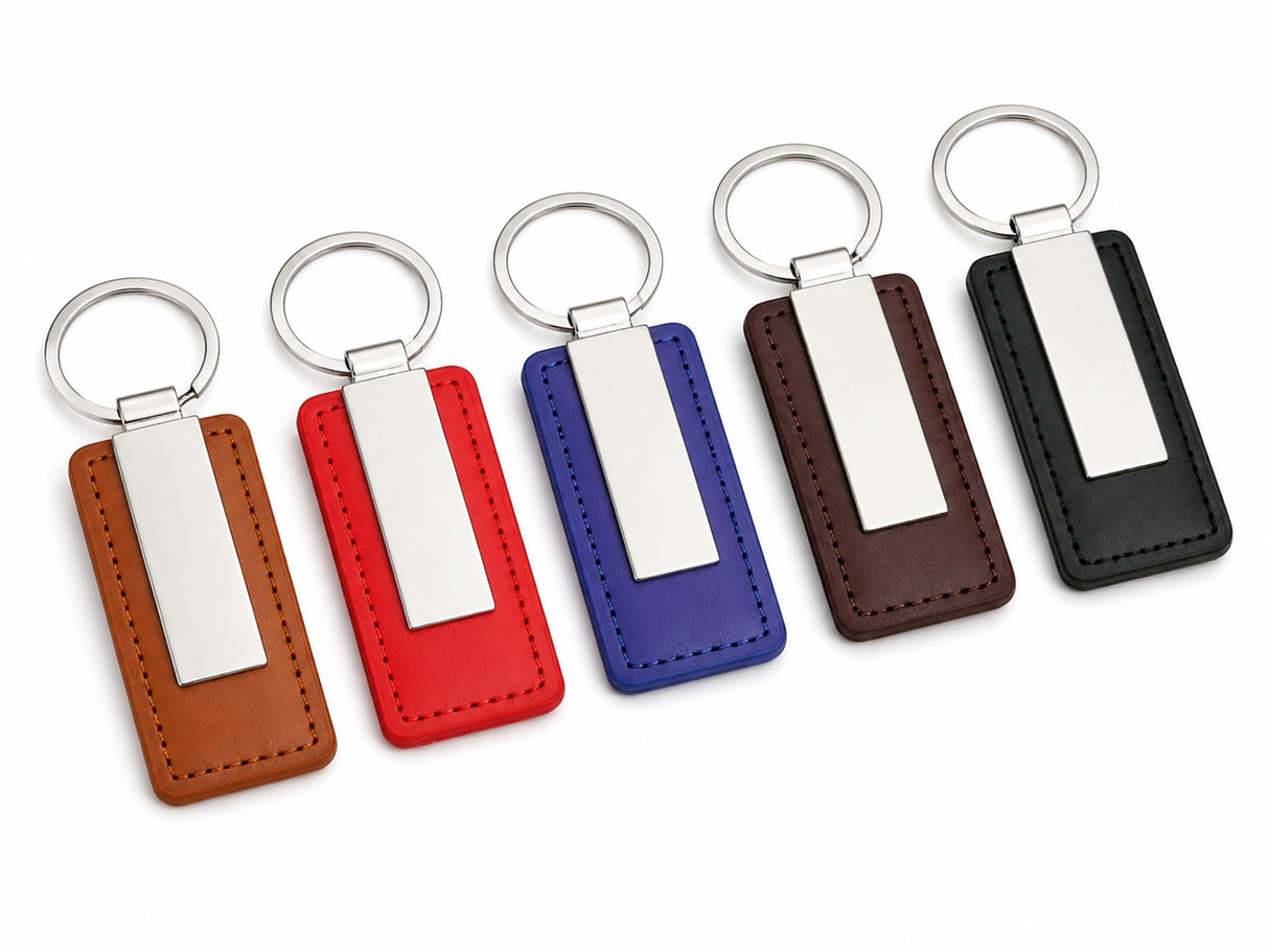 Metal Tag Keychain With Carbon-fibber