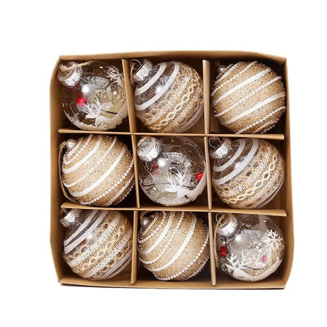 8cm Christmas Hanging Balls 9pc/set - By Boat - Yorkn Inc✅