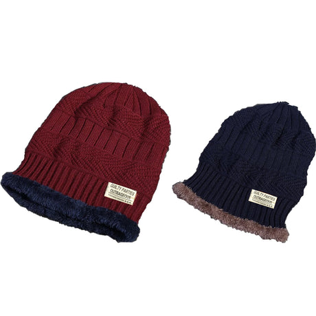 Acrylic Knit Beanie With Woven Label Logo - Yorkn Inc✅