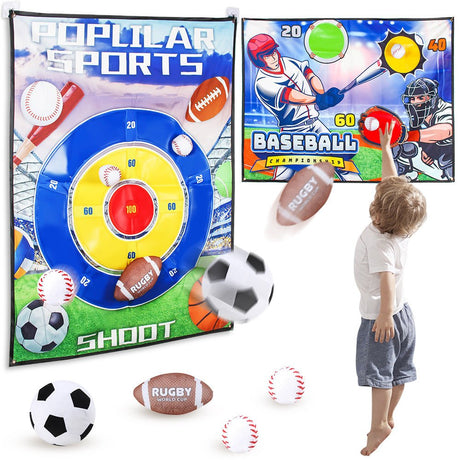 Adhesive Throwing Balls Full Size Printed With Velcro Fabric Mat Only - Yorkn Inc✅