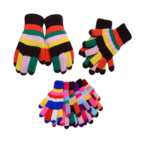 Adult Rainbow Acrylic Knitted Gloves - mixed Color - Yorkn Inc✅