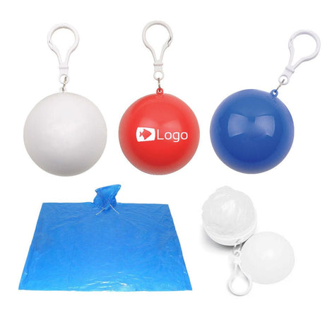 Ball Key Ring With Adult Sized Emergency Rain Poncho - Yorkn Inc✅