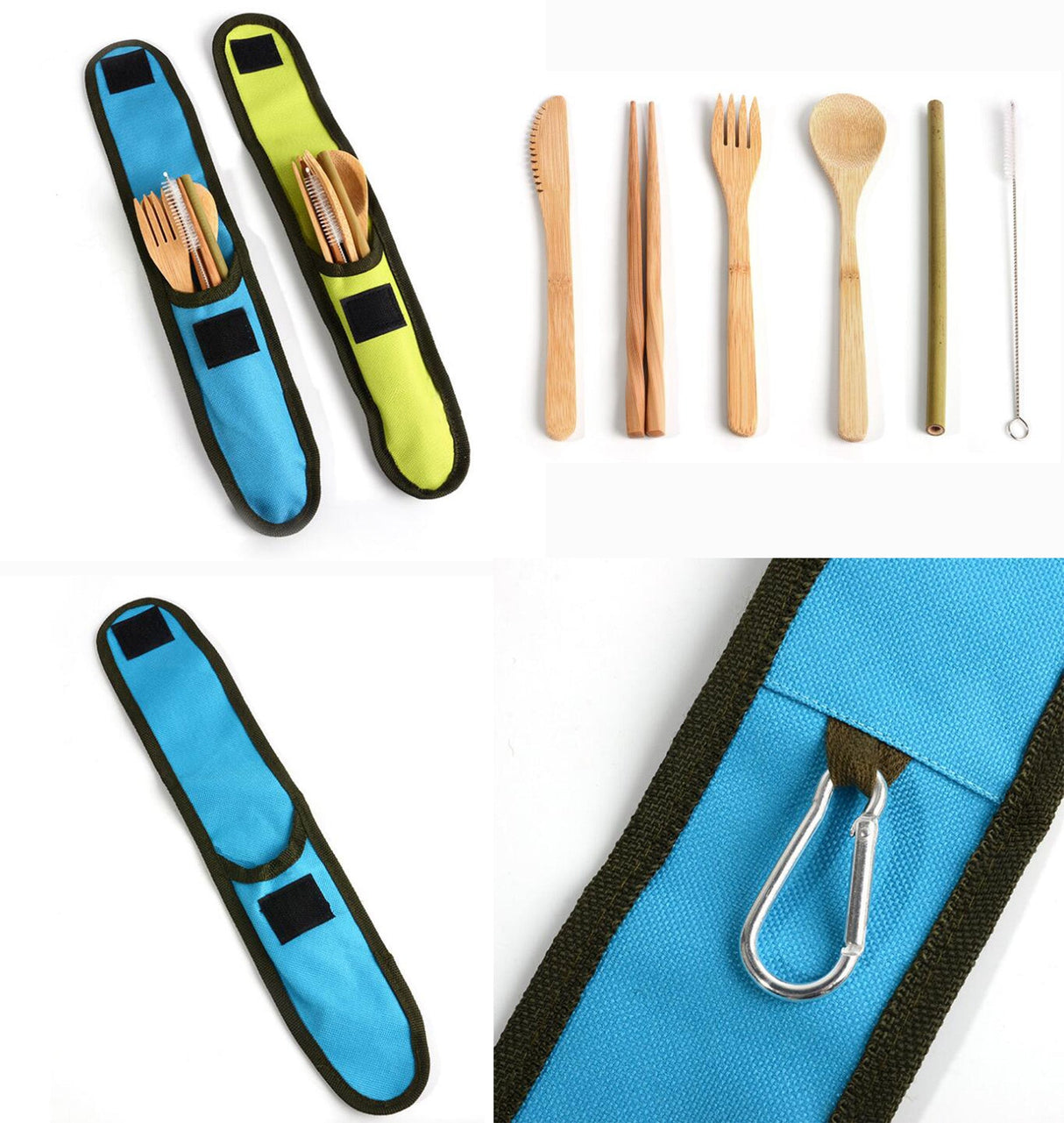 Bamboo Travel Utensil Set With Straw And Carrying - Yorkn Inc✅