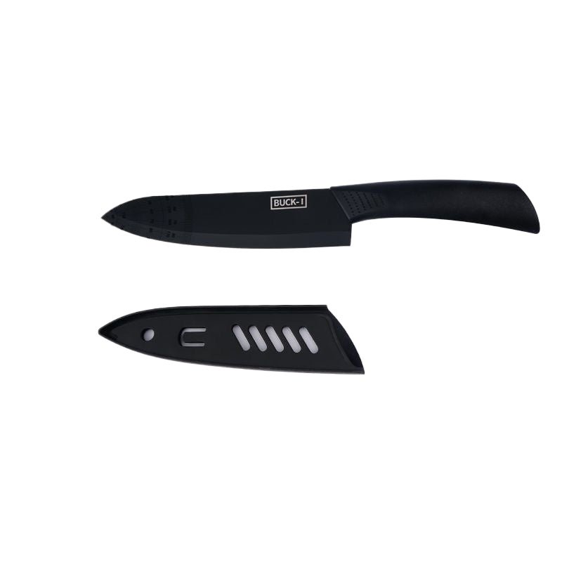 Black Blade Chef Knife With Cover - Yorkn Inc✅